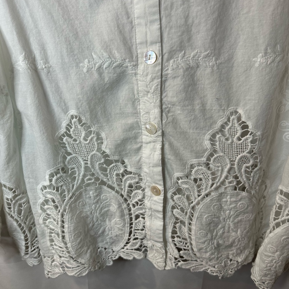 Cynthia Rowley White Lace Trim Top - Picture 12 of 14